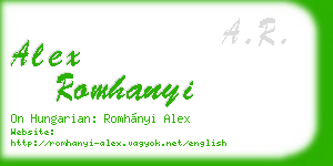alex romhanyi business card