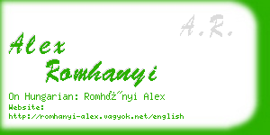 alex romhanyi business card